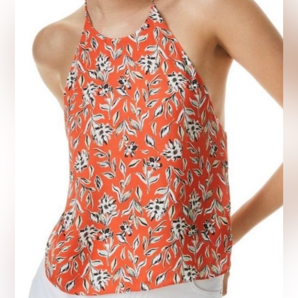 Alice + Olivia Frenchie Back Tie Halter Top in Free Swinging Sienna